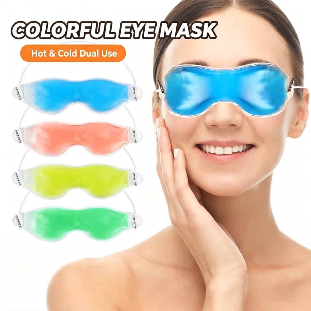 Reusable Gel Ice Eye Mask Cold Hot Therapy Cooling Eye Cover Light Blocking Sleep Ice Crystal Eye Mask For Relieve Eye Fatigue