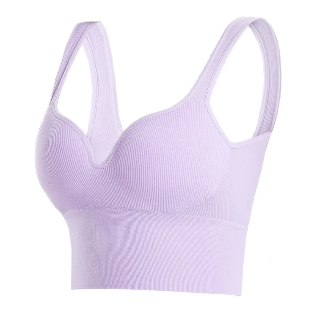 High Impact Seamless Sports Bra Yoga Tank Top Wireless Padded Fitness Vest Shockproof Running Underwear Breathable Gym Apparel
