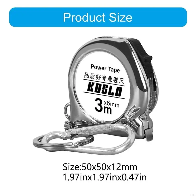 Strumento misurazione portatile 3 metri in acciaio metro per nastro ABS Fit sul sacchetto della cinghia