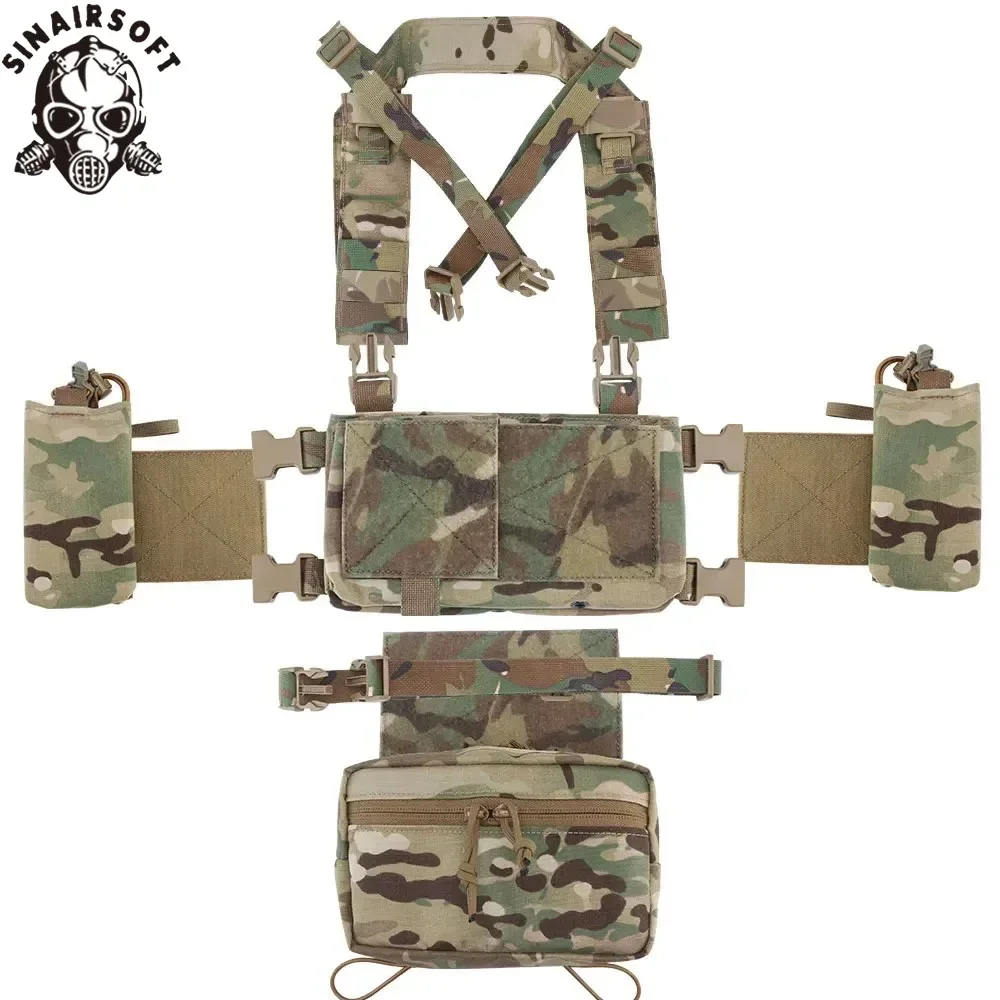 

SINAIRSOFT Tactical MK4 Chest Rig with 5.56/7.62 Magazine Pouch Holder Pistol/Wing Pouch Molle Dangler Pouch
