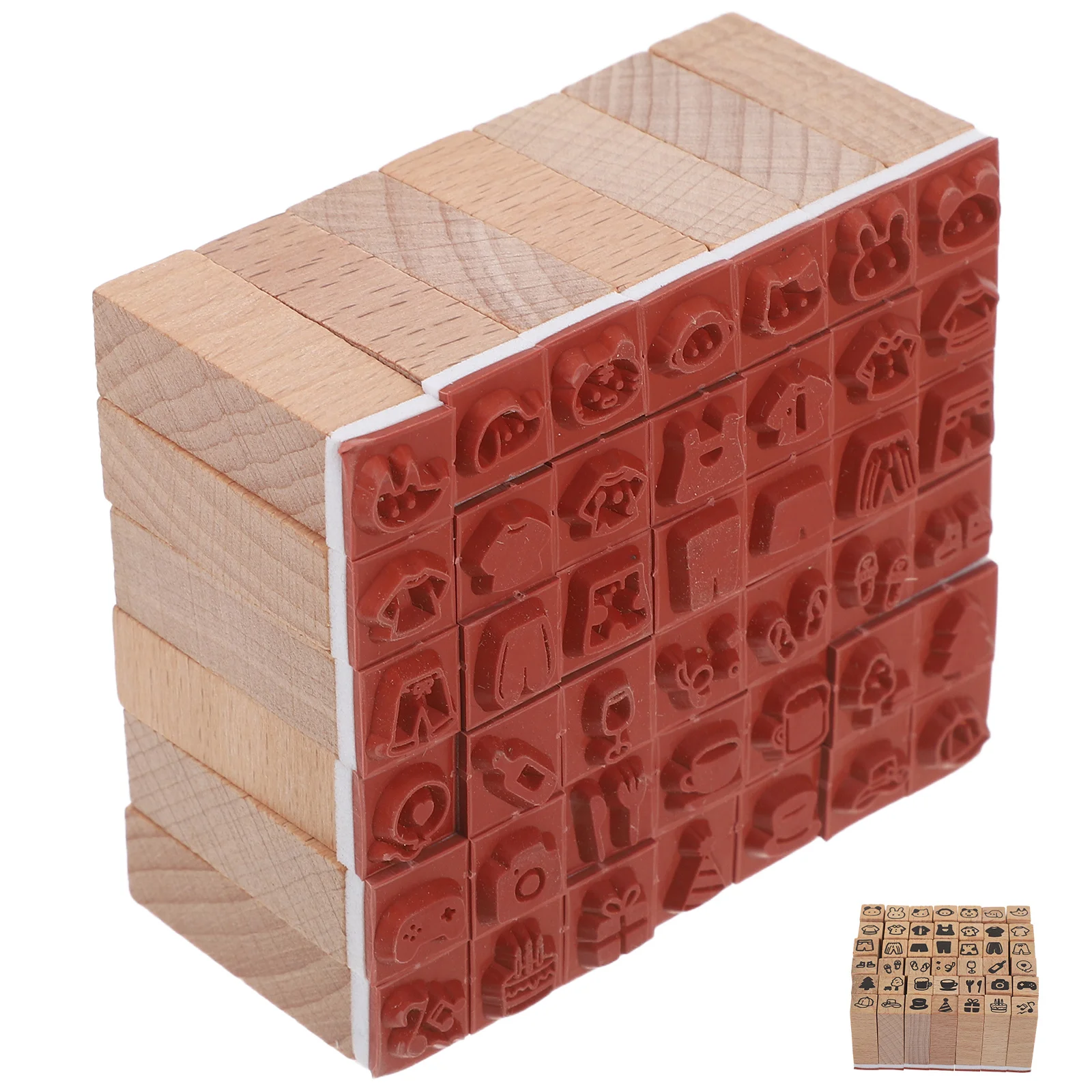 

42Pcs Animal Party Stamps Cute Wooden Rubber Stamp Kit for Children Handmade Cards Invitations Classroom Reward Planners