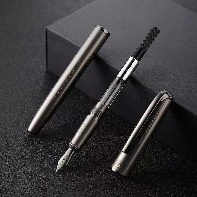 Hot Pimio 916 Metal Fountain Pens Starry Night Series Beauty Pen Rotating Ink Absorption Gift Pen Sliver Elegant Men Student Gi
