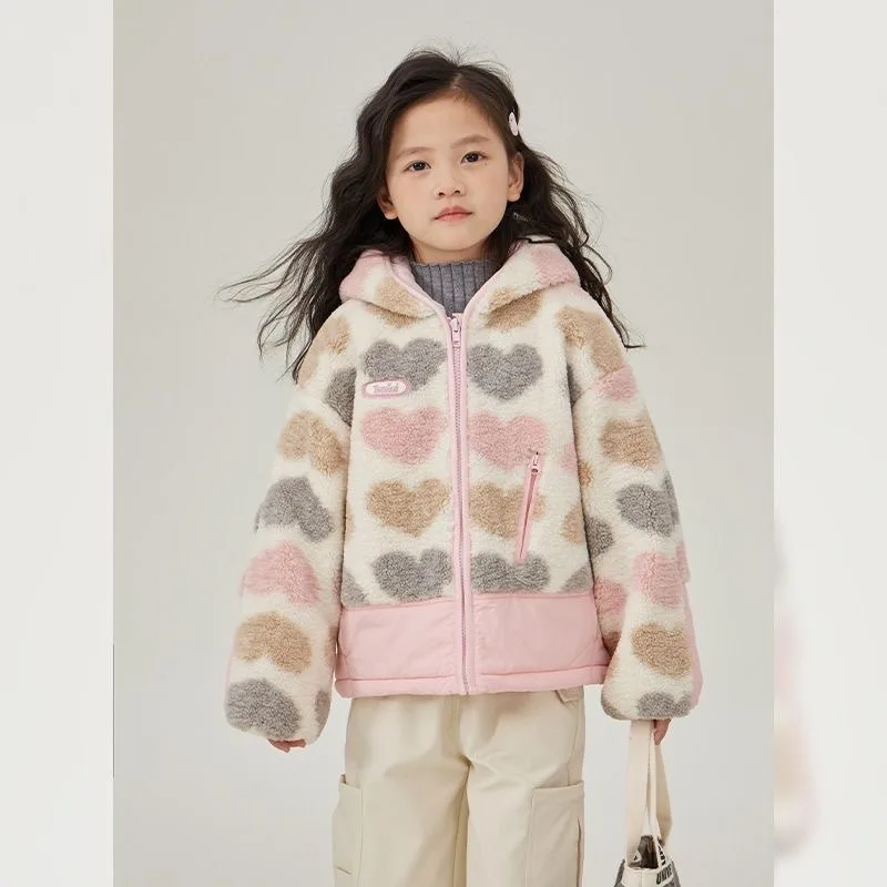 

Girl's Plush Coat, Children's Thick Cotton Coat, Children's Wear 2025 Winter New Style, Girls' Inner Cotton Clothing