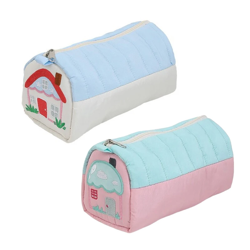 Cute House Pen Box Bag studente Cartoon Cute Stationery Bag astuccio per matite di grande capacità organizzatore multifunzionale per borse di cancelleria