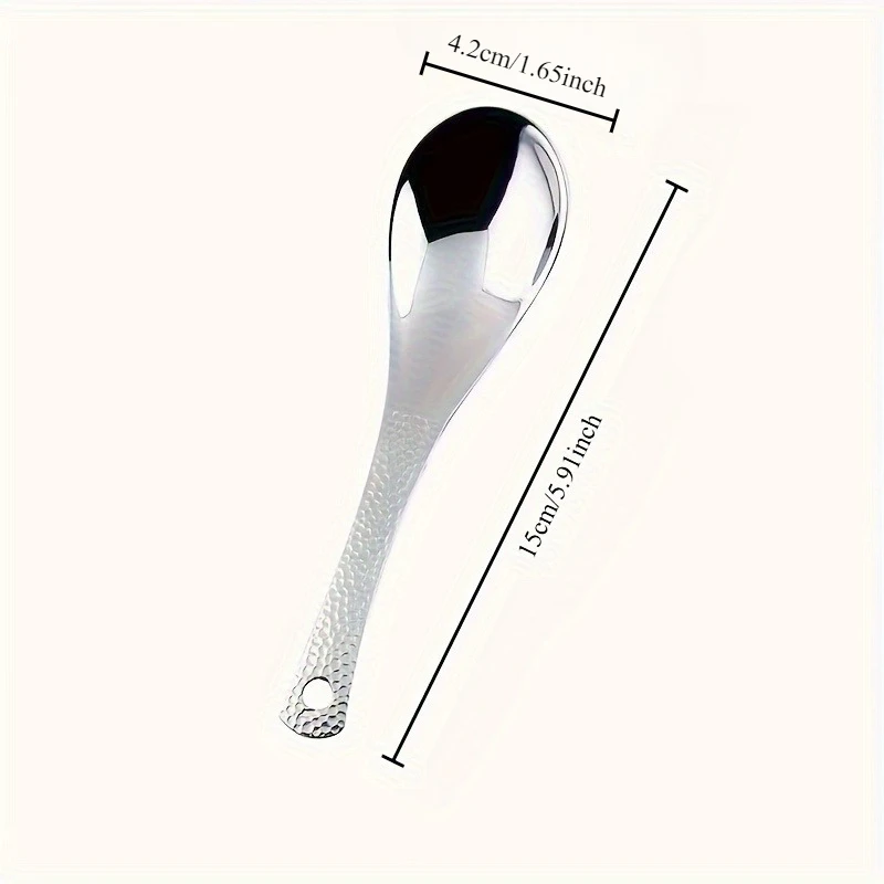 2Pcs Stainless Steel Dessert Spoons, Mirror-Polished Large Serving Spoons for Kitchen and Fruits