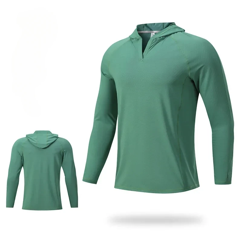 Man Long Sleeve T-shirt Hoodie Fitness Running Top Sports Shirt Woman Training Sweatshirts Hooded Gym Shirts Men's Sportswear