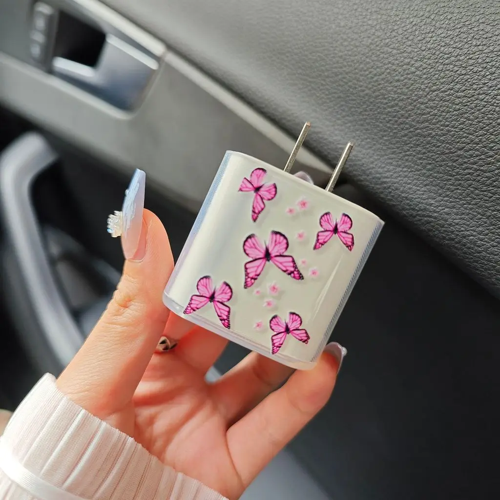 Charger Cable Protector Cover For iPhone 16 15 14  Pro 18W 20W Charger Butterfly Design Data Cable Winder Protective