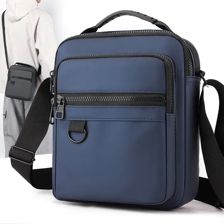 Men's Casual Oxford Cloth Crossbody Bag Backpack Single Shoulder Business Travel Waterproof Bag Macaron Style Soft Nylon Fabric