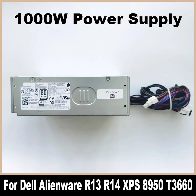 Fuente de Alimentación de 1000W para Dell Alienware R13 R14 XPS 8950 T3660, RD0G0 R61D8 43YPM D1000EPS-00 AC1000EPS-00 L1000EPS-00