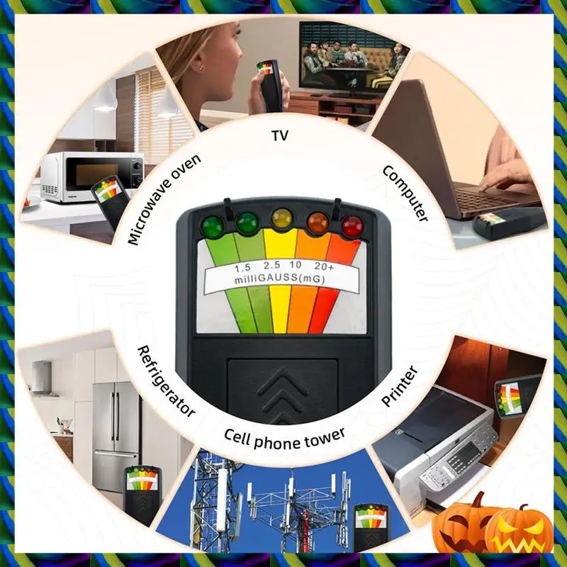 مقياس EMF اليومي، مجموعة معدات صيد الأشباح، معدات خارجية LCD كاشف Emf للفحص المنزلي والمكتب والخارجي