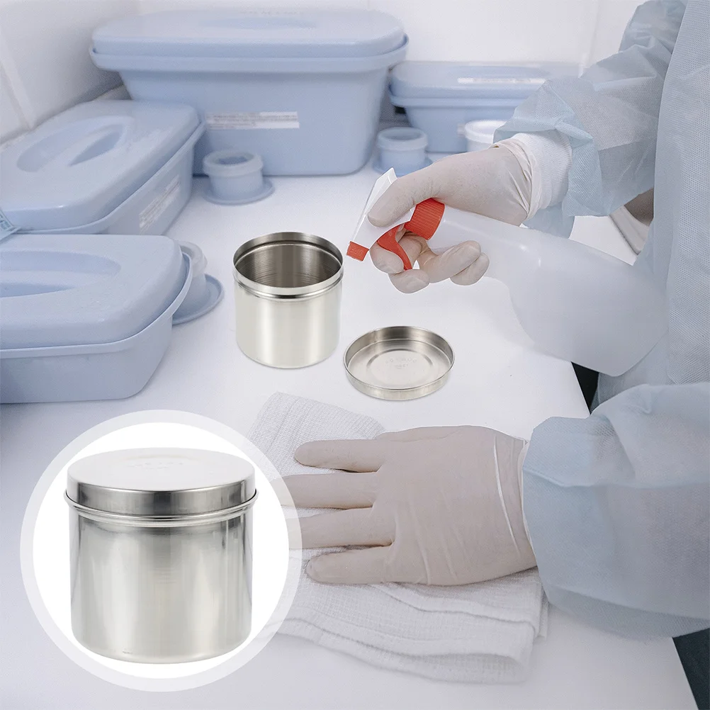 

Stainless Steel Unguent Jar 8cm 304 Grade Ointment Container Gauze Cotton Balls Storage Can Lab Use