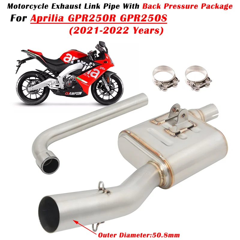 

Slip On For Aprilia GPR250R GPR250S GPR 250R 250S 2021 2022 Motorcycle Exhaust Modified Muffler Mid Link Pipe With Back Pressure