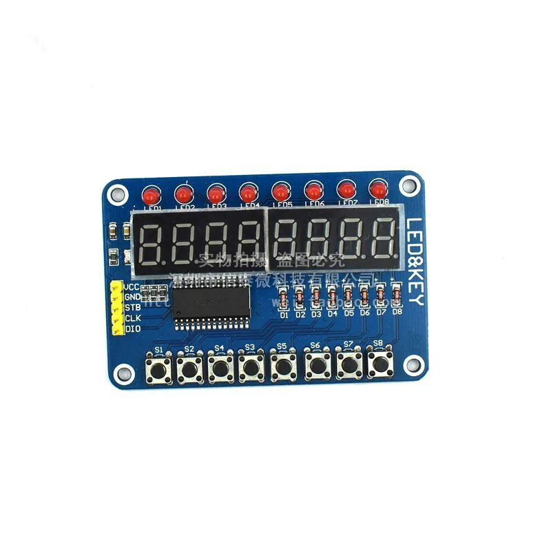 TM1638 button digital tube LED display module 8-bit digital tube LED button compatible with Ardiuno/51