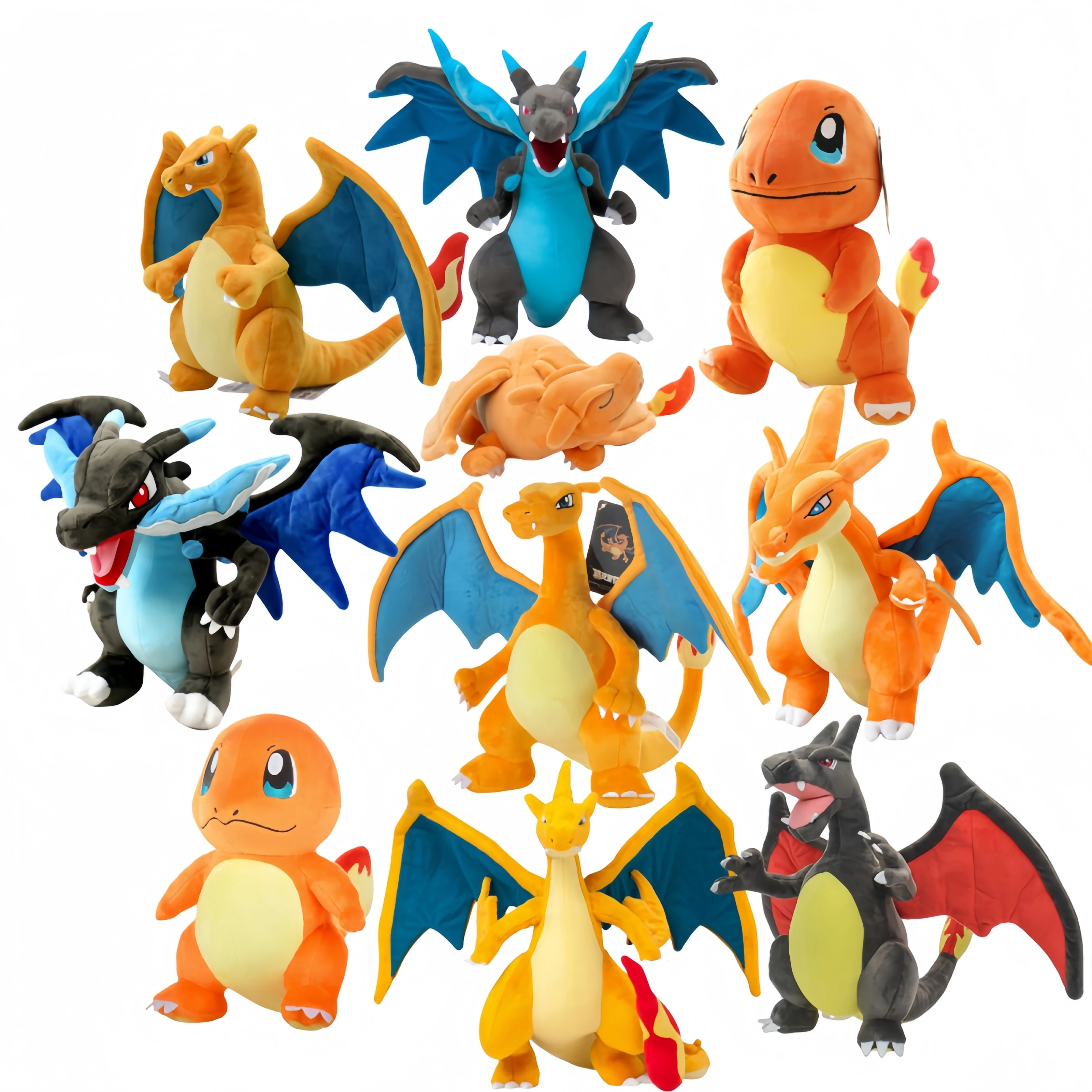 Pokemon Shiny Charizard Plush Toy Charmender Mega Evolution Charizard X Y Stuffed Doll Pikachu Plushies Toys Hobbies Xmas Gifts