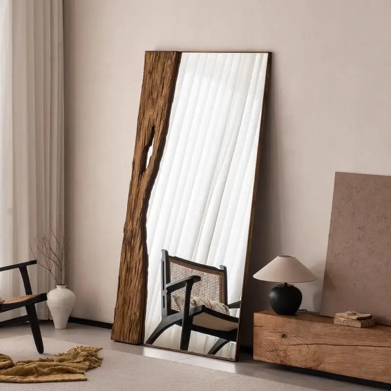 

Full Body Modern Mirror, Standing Wooden Frame Design, Light Luxury Dressing Art Mirror
