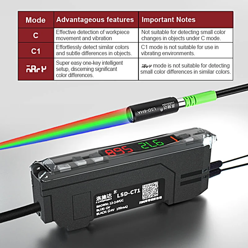 New Original Fiber Optical Sensor LSD-C71 Fiber Optic Color Optic Fiber Amplifier