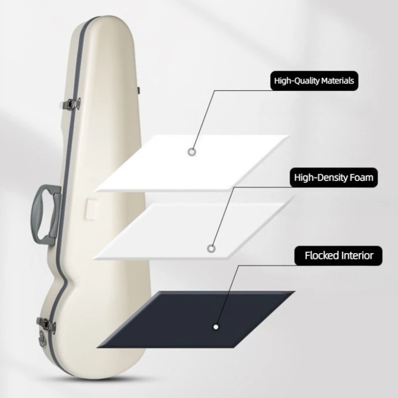 Drop Proof Waterproof Violin Case Ultra Light Carbon Fiber Electronic Humidity Meter Violin Case Stringed Instruments Box