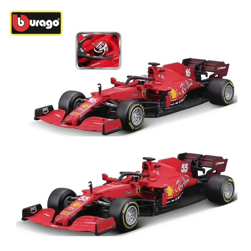 Bburago 1:43 F1 2021 SF21 #16 #55 Helmet ver Diecast Car