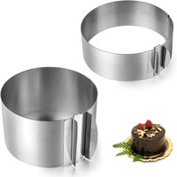 Stainless Steel Round Cake Mold Adjustable 6 To 12 Inches Height 6-15cm with Precise Scale Mold Baking Ring for Mousse Baking