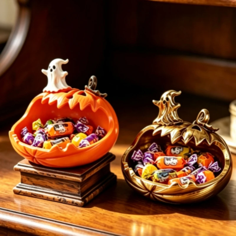 Creative Pumpkin Key Holder Entryway Storage Figurine Halloween Decoration for Living Room Home Display