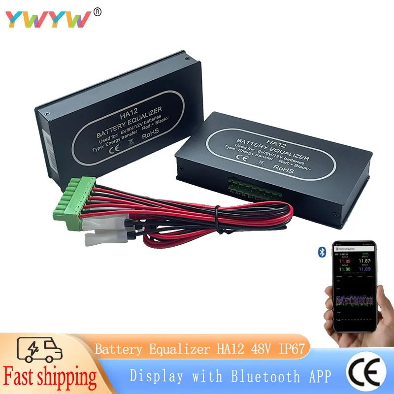 

The new HA12 Battery Charging Equalizer With Bluetooth-Enabled Cell Phone Display Can Be Used For 48V Lead-Acid/Lithium