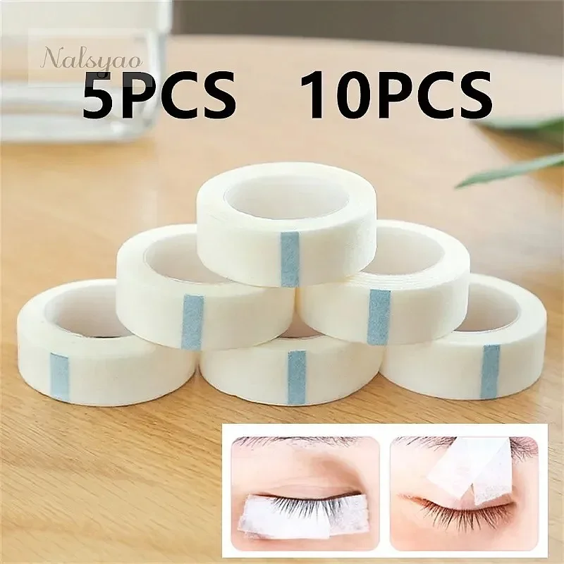 New 1/5/10PCS White Medical Paper Tape Eyelash Extension Patches Breathable Eye Lid Sticker 9M*1.25CM