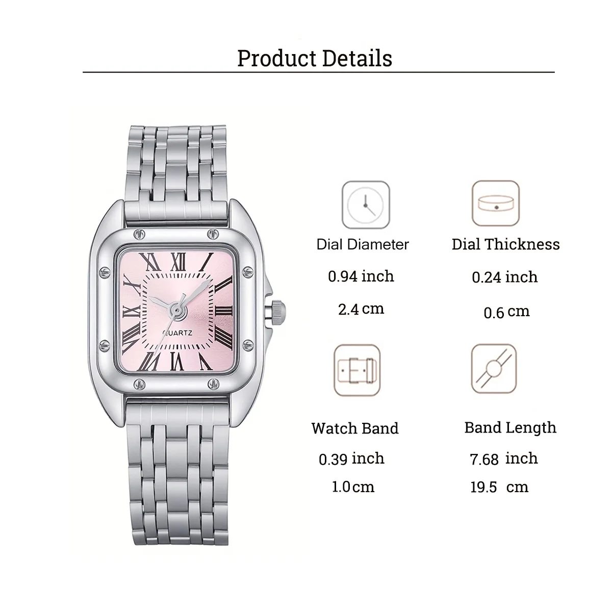 ساعة كوارتز بسوار فولاذي بقرص روماني أنيق جديد لهدايا عيد الميلاد والهالوين