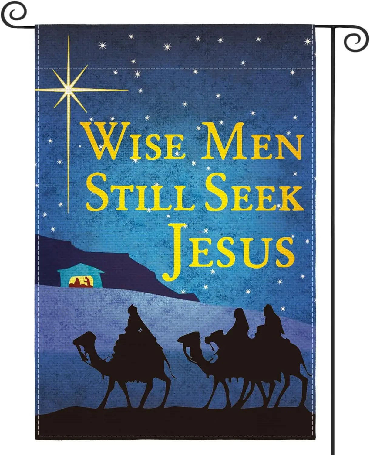 AVOIN colorlife Wise Men Still Seek Jesus Nativity Garden Flag Double Sided, Christmas Winter Holiday Yard Outdoor Decorativ uui