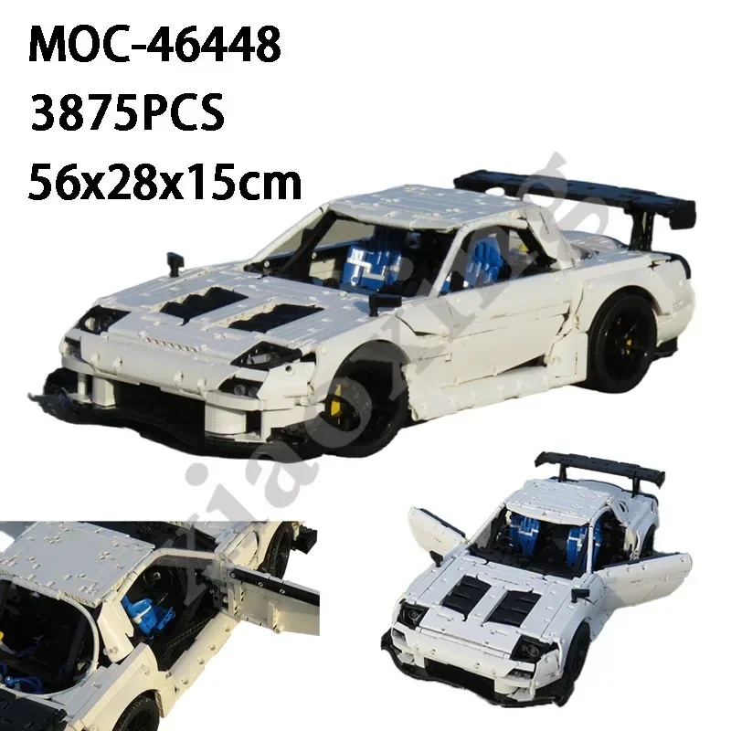 Super Sports Car Building Blocks para Crianças e Adultos, Static Edition Kit, Brinquedos Educativos, Conjunto de Presentes de Aniversário, Novo, MOC-46448, RX7 FD