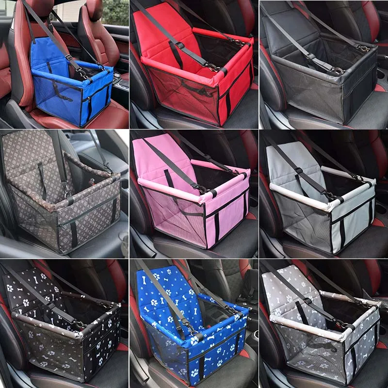 Colors Pet Carrier Dog Car Seat Basket Small Dog Booster Seat Outdoor Travel Dog Carrier Bag Cat Hammock 40*30*25cm