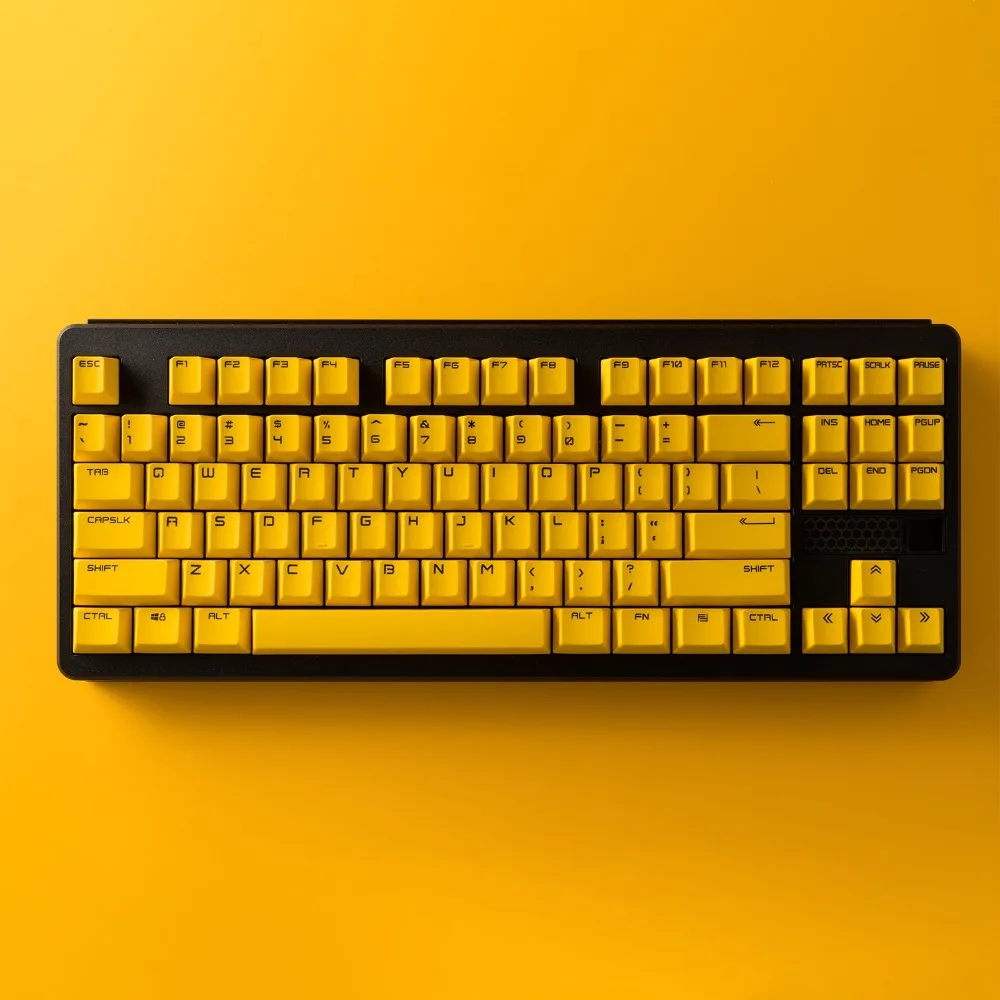 Shenburen Yellow Keycaps Set PBT 151keys Artisan Thermal Sublimation Cherry Proflie KeyCaps Mechanical Keyboard Game Accessory