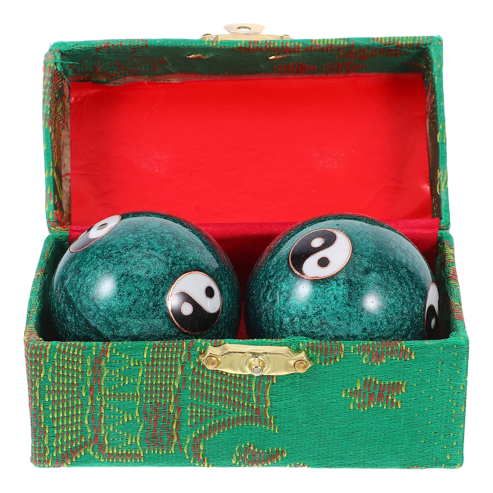 

1Pair 47Mm Enamel Massage Chimes Balls Chinese Tai Chi Design Stress Relief Hand Exercise Acupressure Ball for Relaxation