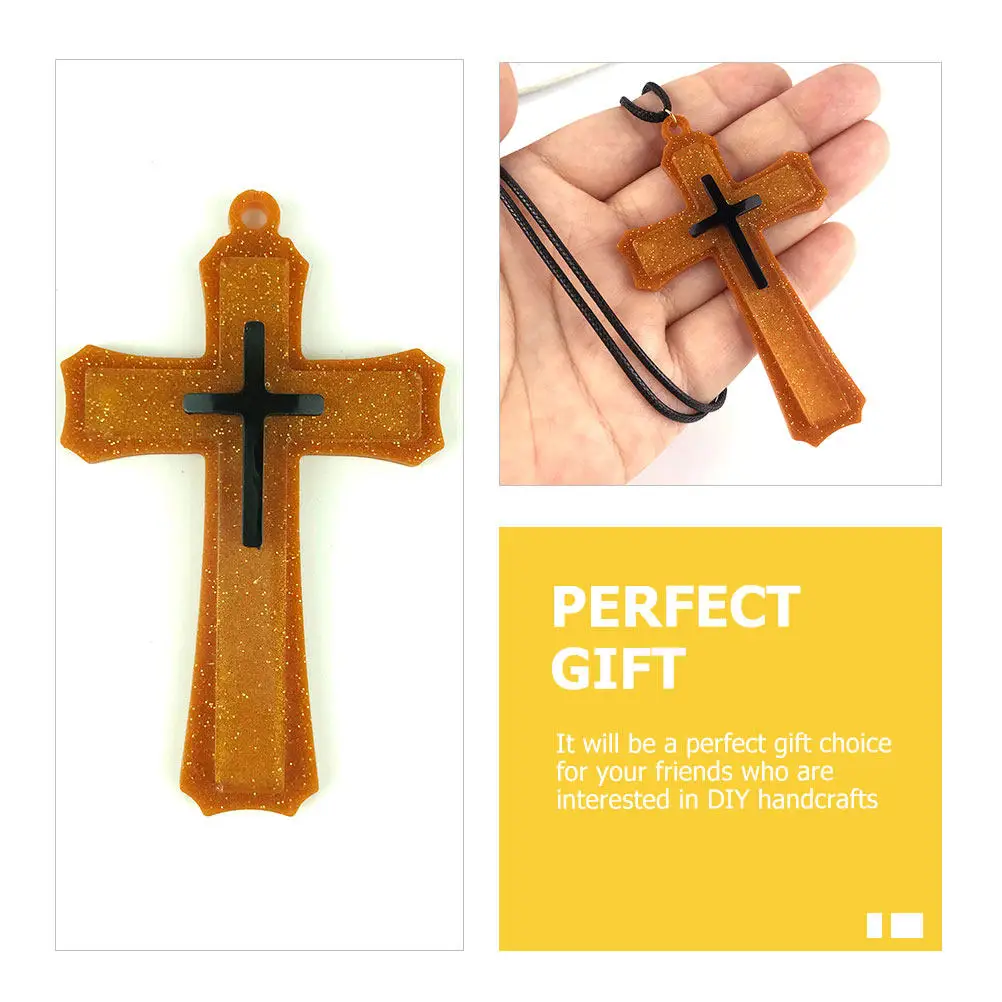 

Набор из 2 силиконовых форм для кулонов-крестов, для литья из эпоксидной смолы, гибкие, антипригарные, простые в использовании, многоразовые, для рукоделия