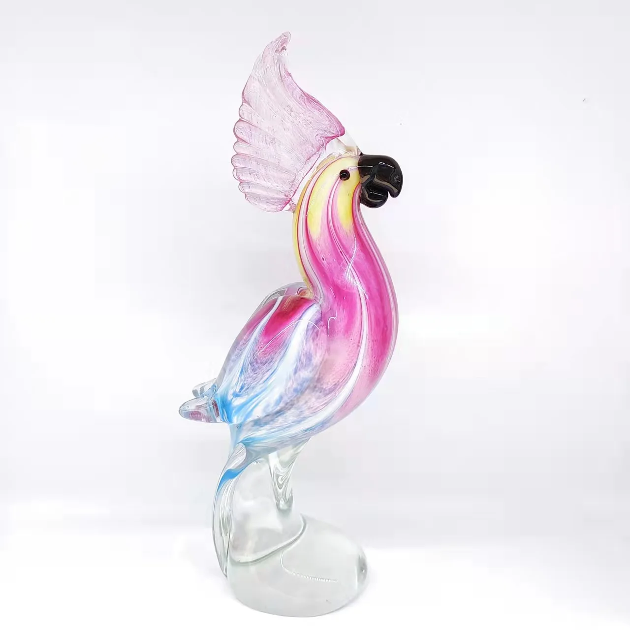 Glass Parrot Hand Blown  Crystal Art Animal Figurine Home Decoration  Bird delicate Desk Ornament