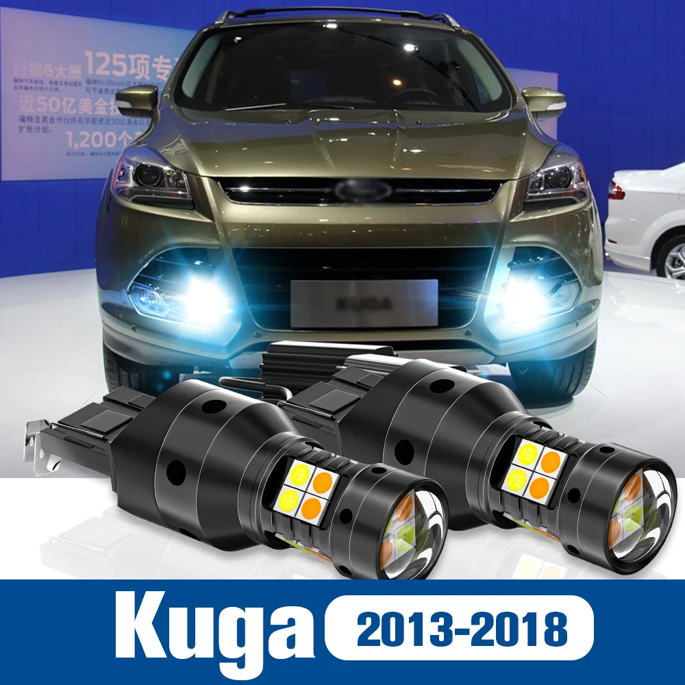 

2pcs LED Dual Mode Turn Signal+Daytime Running Light DRL Accessories Canbus For Ford Kuga 2013-2018 2014 2015 2016 2017