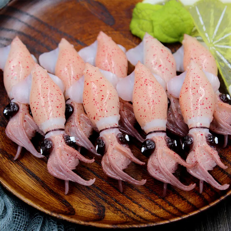 

5PCS Artificial Squid Simulation Food Seafood Model Barbecue Accessories Window Decoration Kitchen Photography Props Home Decor