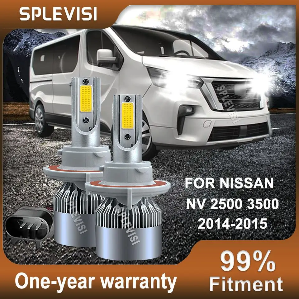 

2x 9008/H13 LED Bulbs High Low Dual Beam 6000K White For Nissan NV2500 2014 2015 NV3500 2013 2014 2015