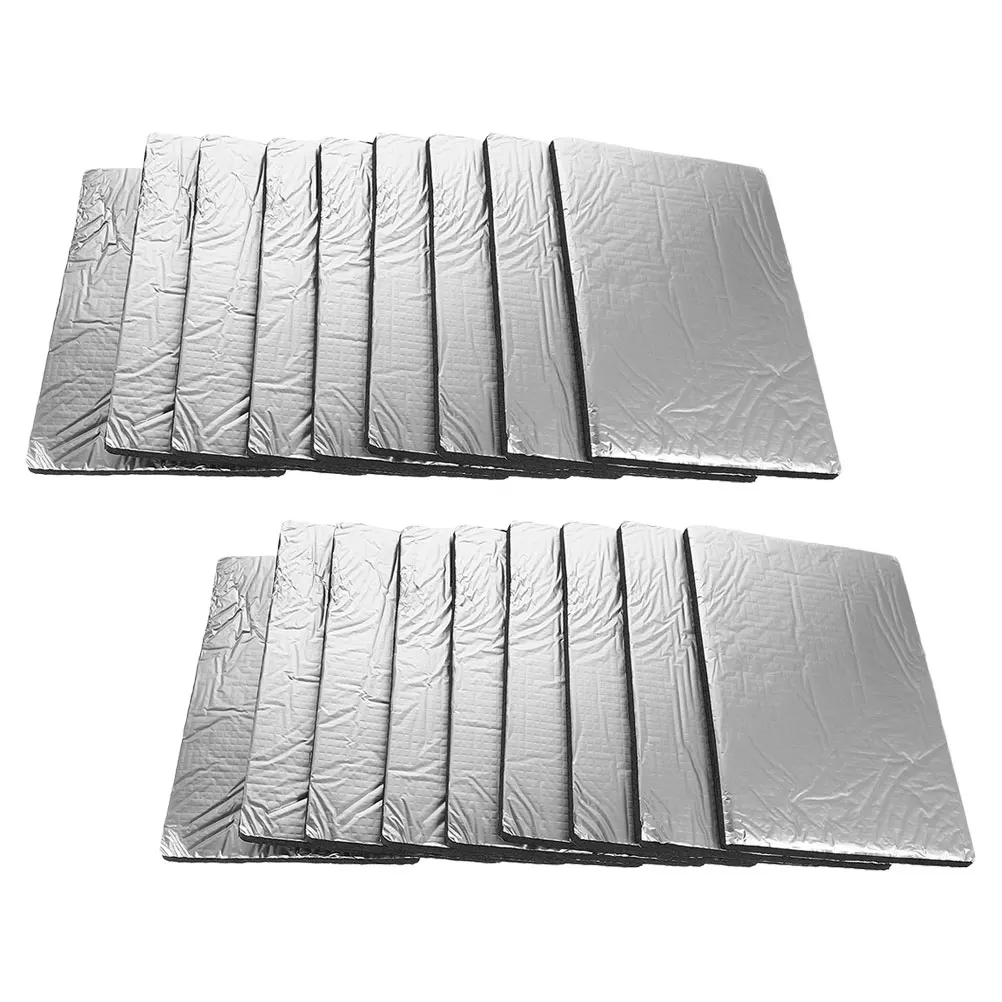 

50pcs 25x18cmx5mm Silver Car Thermal Insulation Pads Soundproofing Mat Noise Reduction Engine Hood Damping Pad Home Office