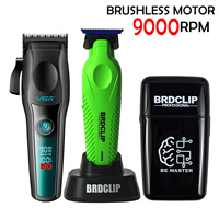 Professional Men's Hair Clipper Brushless Motor 9000RPM V195 DLC Blue Blade 9000rpm 9615 Hair Trimmer Electric Shaver Barber Set