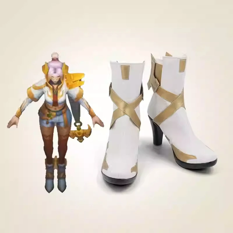 Gioco LOL Fiora Laurent Scarpe Cosplay Scarpe corte in pelle PU Stivali di carnevale di Halloween Donna Uomo Gioco di ruolo su misura