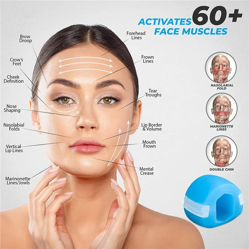 Jawline Exerciser Facial Jaw Muscle Toner Training Fitness Ball Anti-aging Food-grade Silica Face Chin Cheek Lifting Slimming