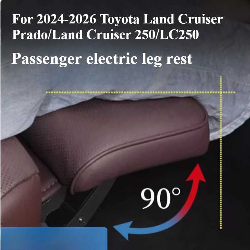 For Toyota Land Cruiser Prado 250 LC250 Car Co-pilot Seat Leg Support Leather Pad Queen Passenger Electric Leg Rest Accessories