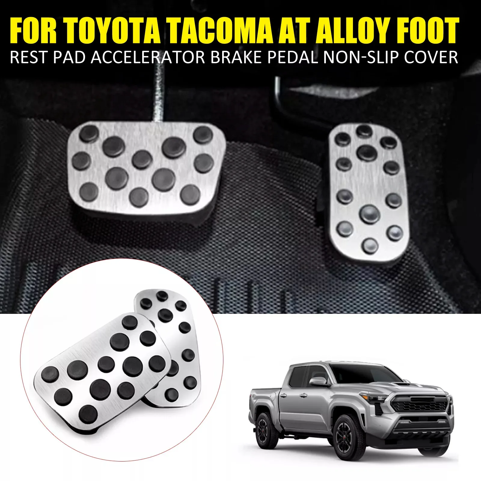 2Pcs Anti-Slip Foot Gas Brake Pedal Pads Cover For Toyota Tacoma AT 2024
