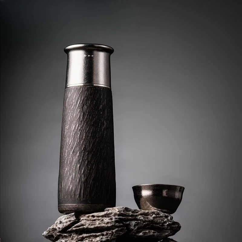 T-shaped cup pure titanium thermos cup business gift light luxury high-end tea separation cup gift box