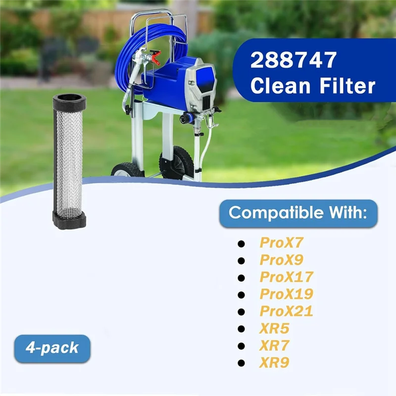ABJY-4 ชิ้น 288747 ตัวกรองเครื่องพ่นสี, ตัวกรอง 8 ชิ้นสำหรับ Prox7, Prox9, Prox17, Prox19, Prox21, XR5, XR7, XR9