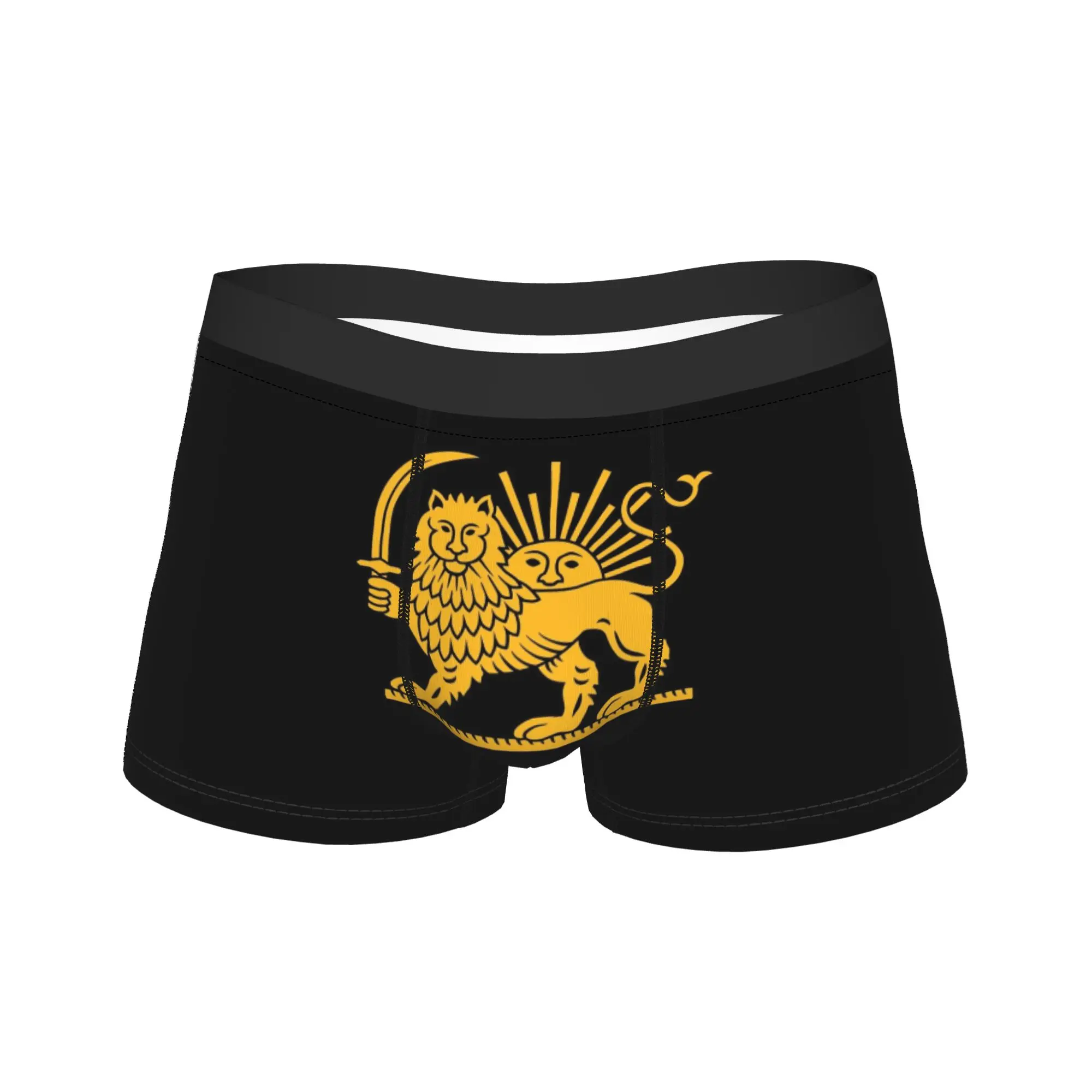 

Мужские трусы-шорты с принтом «Лев и Солнце» (эмблема Персии, Ирана), комфортные, качественные, больших размеров