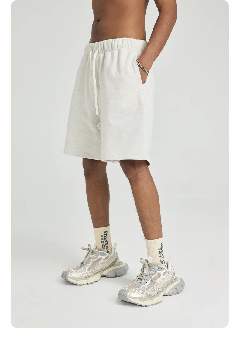 Heavy Casual Chinese Cotton Shorts Summer Men's and Women's Breathable Sweatpants Simple and Versatile Straight Five-point Pants