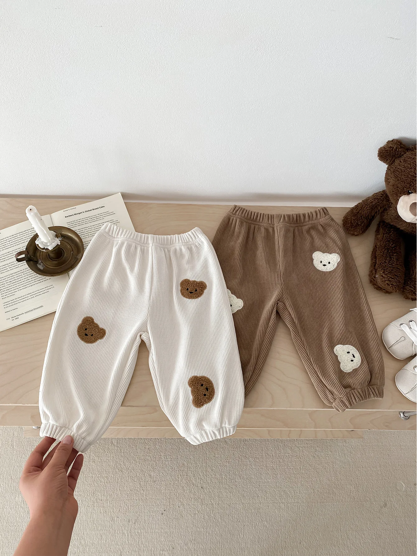 Pantalones informales con estampado de oso para bebé, pantalón holgado de Pp, ropa para niño pequeño, novedad de primavera 2024