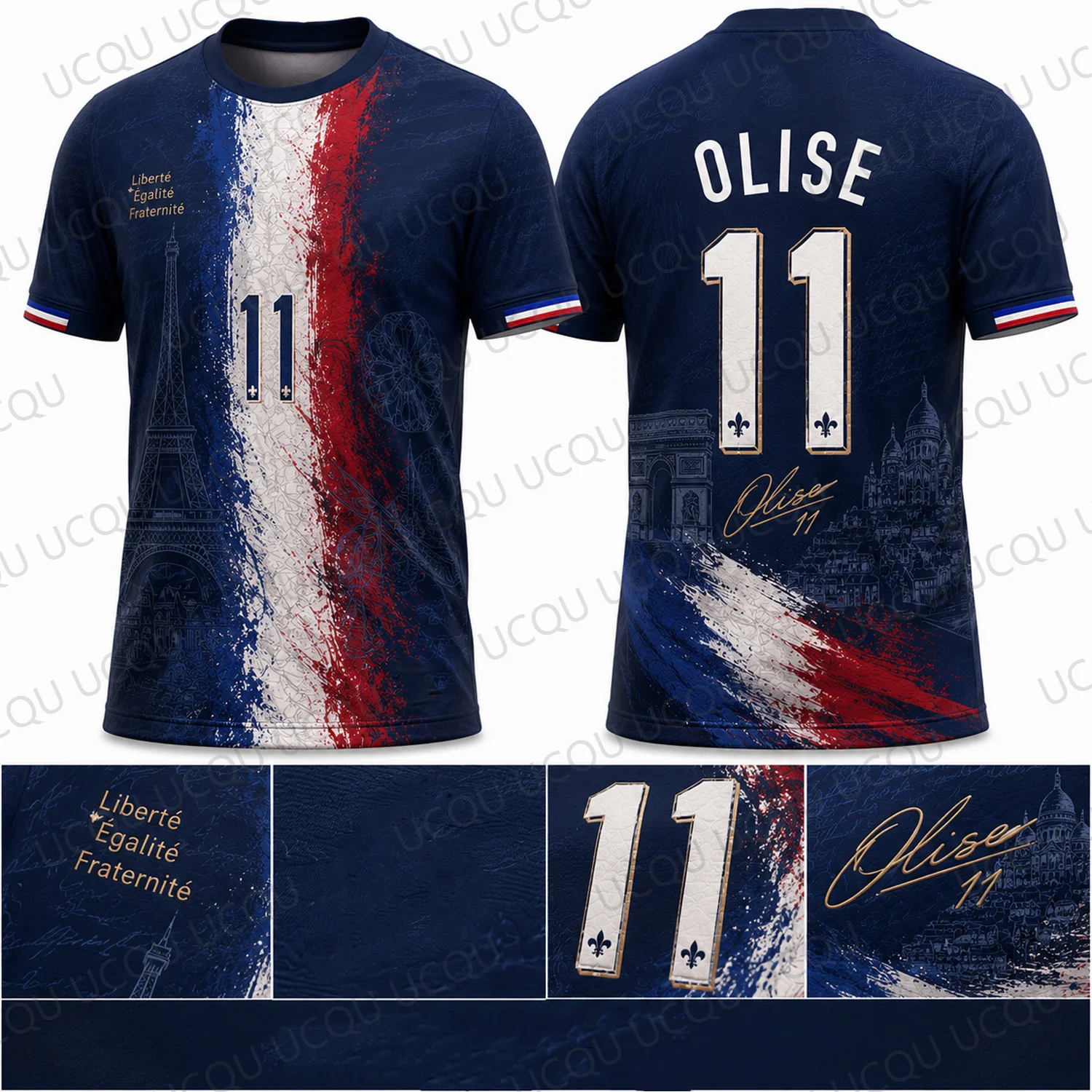 2026 NeW Summer Olise 11  Soccer Jersey Men's French Flag Football Shirt Graphic Fan Tee Short Sleeve Sports Top
