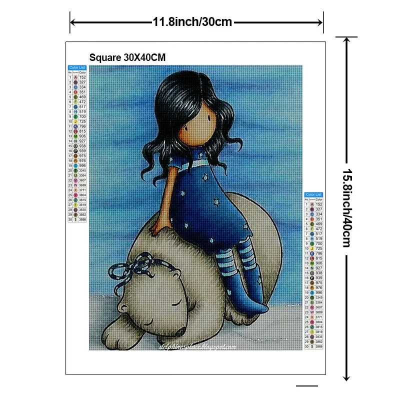 5D DIY Cartoon Cute Girl Square Diamond Painting Kit Santoro London Gorjuss Cross Embroidery Handmade Mosaic Art Gift